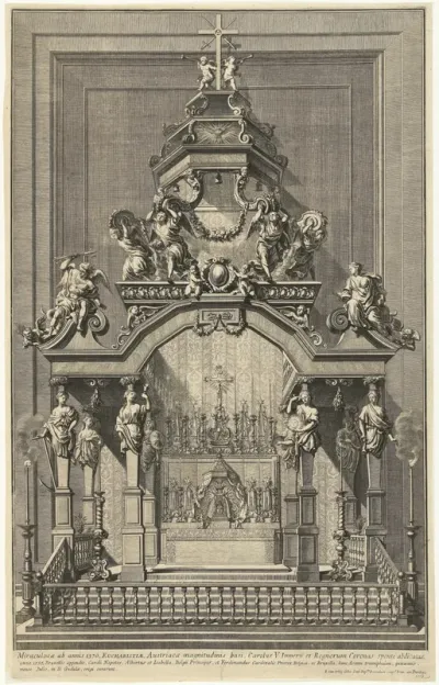 Altaar met miraculeuze hostie, zogenaamde Mirakel van het H. Sacrament te Brussel, 1370