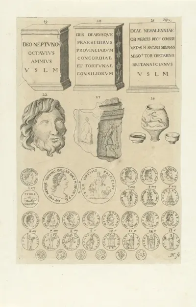 Altaarstenen, sculpturen en Romeinse munten