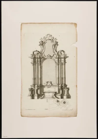 Altar with cartouches and rocailles