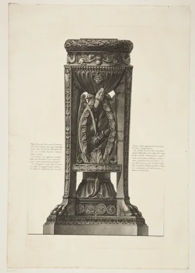 Alter eller trefod i marmor, fundet i Ostia af Gavin Hamilton i 1775