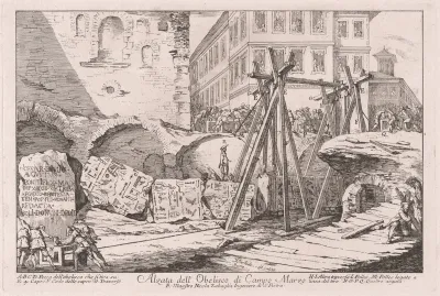 Alzata dell'Obelisco di Campo Marzio (Excavation of the Obelisk from the Campo Marzio)