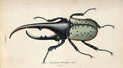 Amale scarabaeus beetle