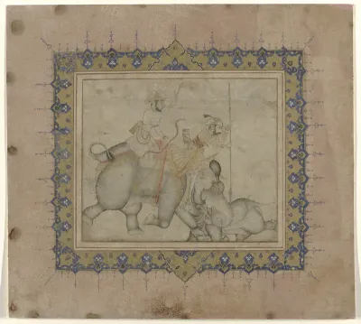 Amar Singh II op neushoornjacht
