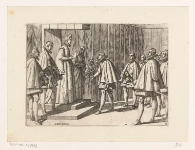 Ambassadeurs van Italiaans heerser voor Margaretha van Oostenrijk
