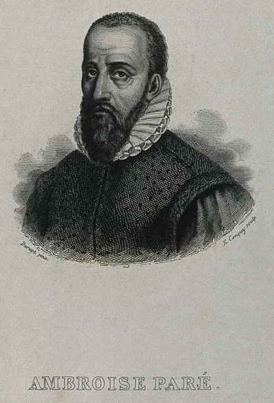 Ambroise Paré. Line engraving by E. Conquy after Durupt