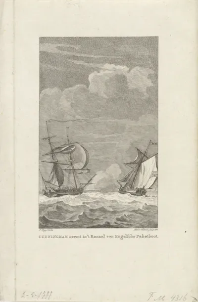 Amerikaanse kaper Cunningham neemt een Engels schip, 1777