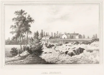 Ämmä Ironworks, illustration for Finland Depicted in Drawings, booklets XX and XXI