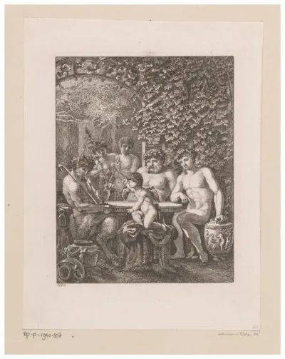 Amor bezoekt Bacchus en zijn gevolg