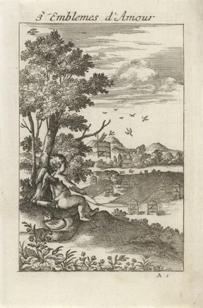 Amor bij een vogelval