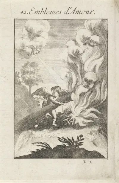 Amor en de wind laten een vuur oplaaien