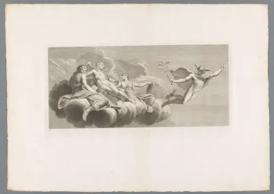 Amor geeft Mercurius de opdracht zijn macht te verkondigen aan het universum