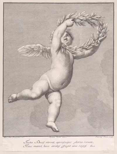 Amorino with a laurel wreath
