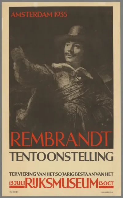 Amsterdam 1935. Rembrandttentoonstelling ter viering van het 50-jarig bestaan van het Rijksmuseum. 13 Juli - 13 Oct.