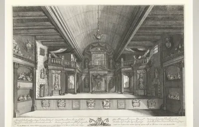 Amsterdams Schoutooneel, gesticht in 't Iaar MDCXXXVII / Theatrum Amstelaedamense Fundatum Anno, MDCXXXVII