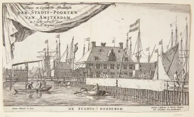 Amsterdams stadsherberg. Titelblad til "Amsterdams byporte"