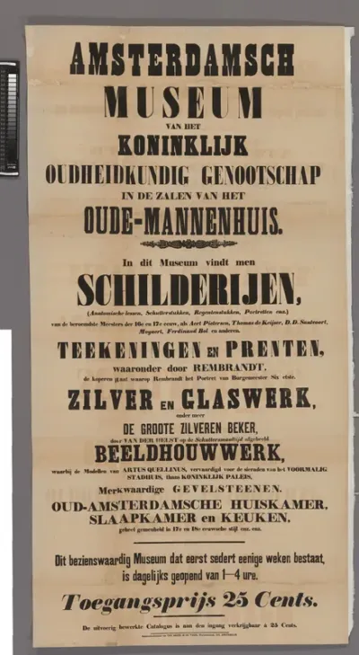 Amsterdamsch Museum van het Koninklijk Oudheidkundig Genootschap in de zalen van het Oudemannenhuis