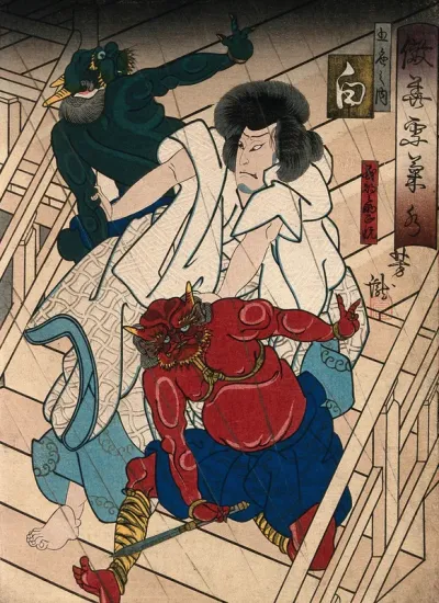 An actor as a hero who grapples with two demons