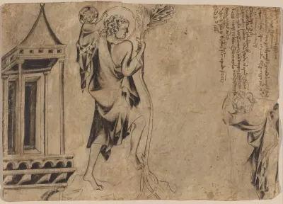 An Aedicule with Two Studies of Saint Christopher