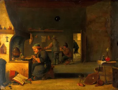 An alchemist in his laboratory