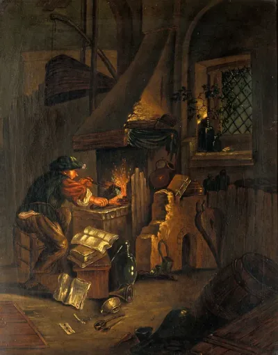 An alchemist in his laboratory