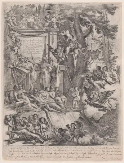 An allegory in honor of the arrival of Cardinal Franciotti as Bishop of Lucca