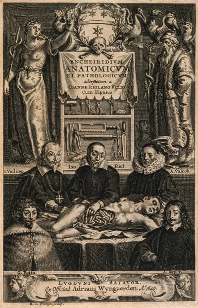 An anatomical dissection by Jean Riolan the younger (1580-1657)