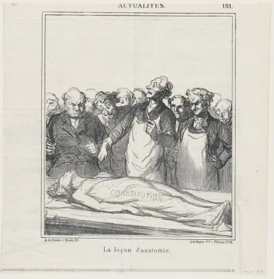 An anatomy lesson, from 'News of the day,' published in Le Charivari, August 21, 1869