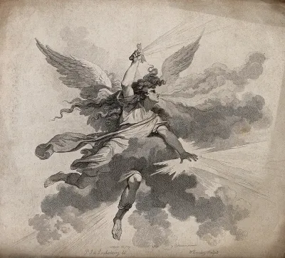 An angel holding a sword