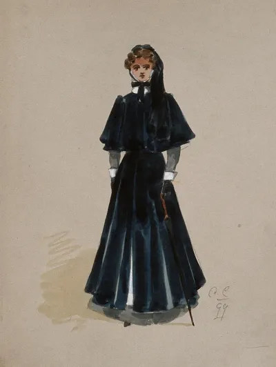 An army hospital nurse in her outdoor uniform