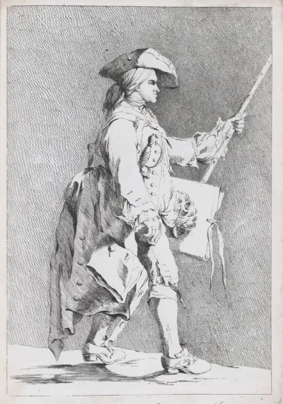 An Artist at the French Academy in Rome (?), pl. V from "Recueil de caricatures"