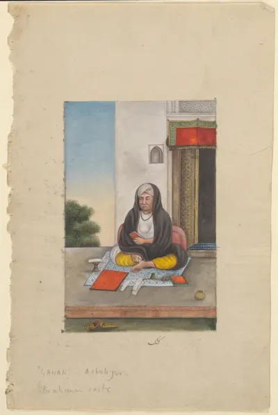An astrologer. Watercolour by an Indian artist, ca. 1825