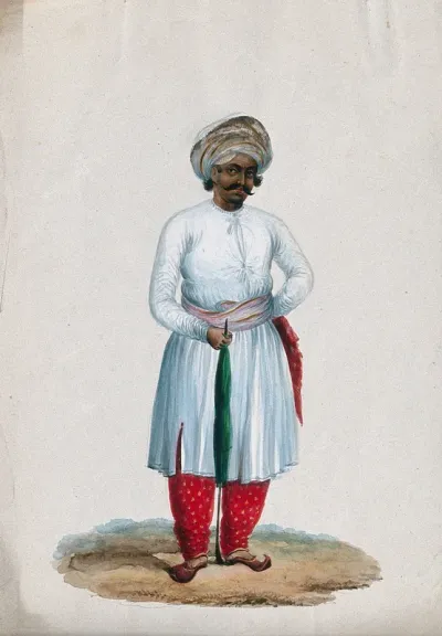 An attendant holding a umbrella