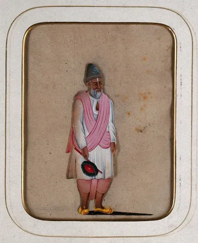 An elderly Muslim man wearing a blue cap
