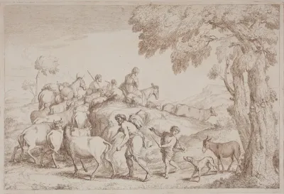 An Elderly Shepherd Seen from Behind