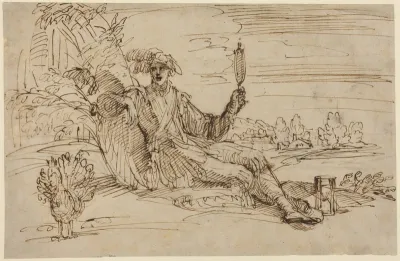An Elegant Young Man Personifying Vanity