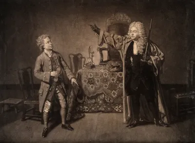 An episode in Samuel Foote's play The devil upon two sticks: the cobbler Emmanuel Last is examined for entry as a licentiate to the Royal College of Physicians by Dr Hellebore, the president of the college
