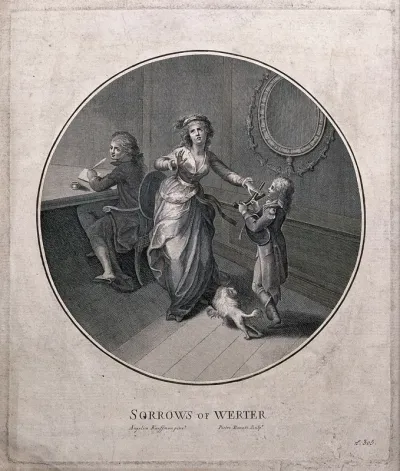 An episode in The sorrows of young Werther, by Goethe: Albert, the husband of Charlotte, asks his wife to comply with Werther's request to lend him his pistols; she hands them to Werther's servant boy, knowing that Werther will shoot himself with the