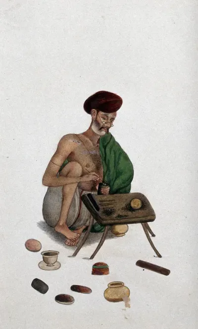 An Indian jeweller at work