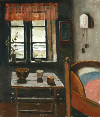 An interior from a bedroom.