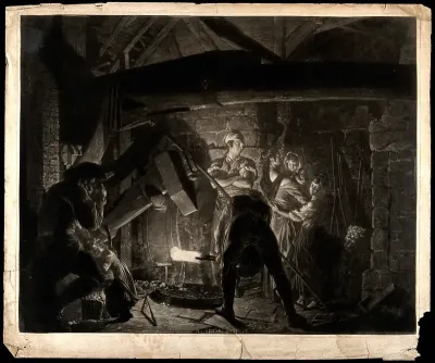 An iron-founder's forge