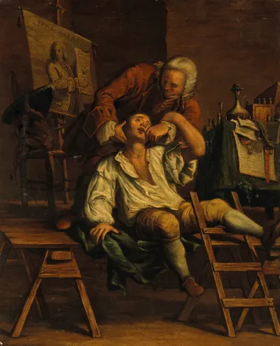 An itinerant operator extracting a tooth