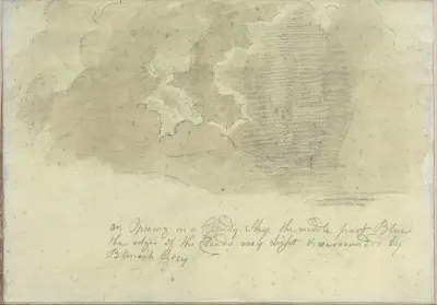 An Opening in a Cloudy Sky (Smaller Italian sketchbook, leaf 13 recto)