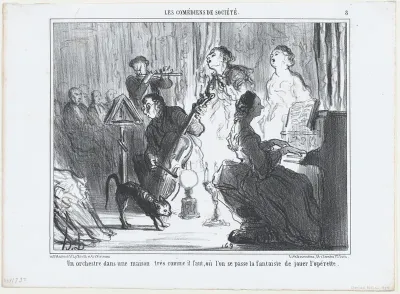 An Orchestra in a Fashionable Residence; plate 8 from the series, Les Comédiens de Société, published in "Le Charivari"