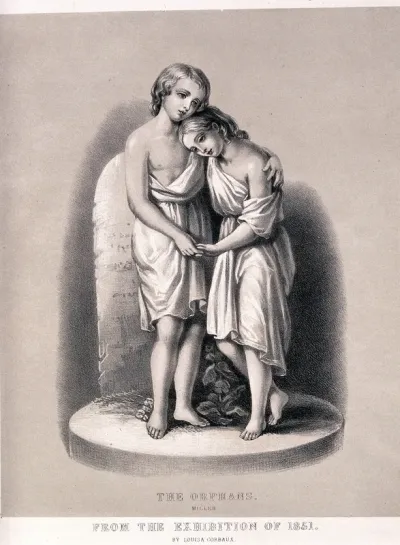 An orphan brother and sister embracing each other