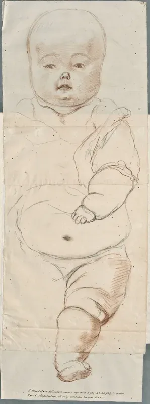 Anatomical drawings: giant baby