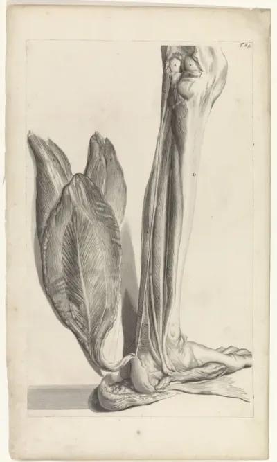 Anatomische studie van de achterkant van de linkervoet