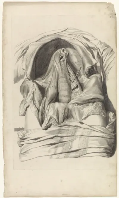 Anatomische studie van de buikholte van een vrouw