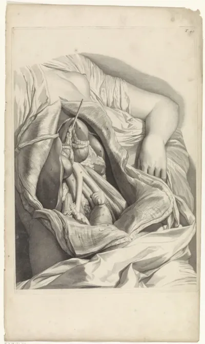 Anatomische studie van de ingewanden van een vrouw
