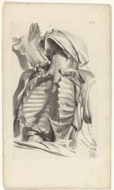 Anatomische studie van de lege borstkas