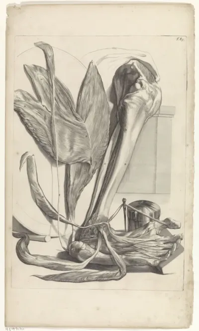 Anatomische studie van de onderkant van de linkervoet